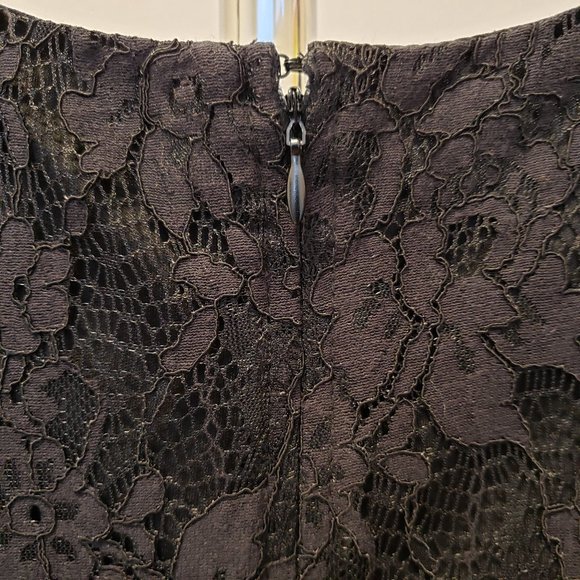 Black Lace Knee Length Dress Size M Medium - Picture 5 of 8